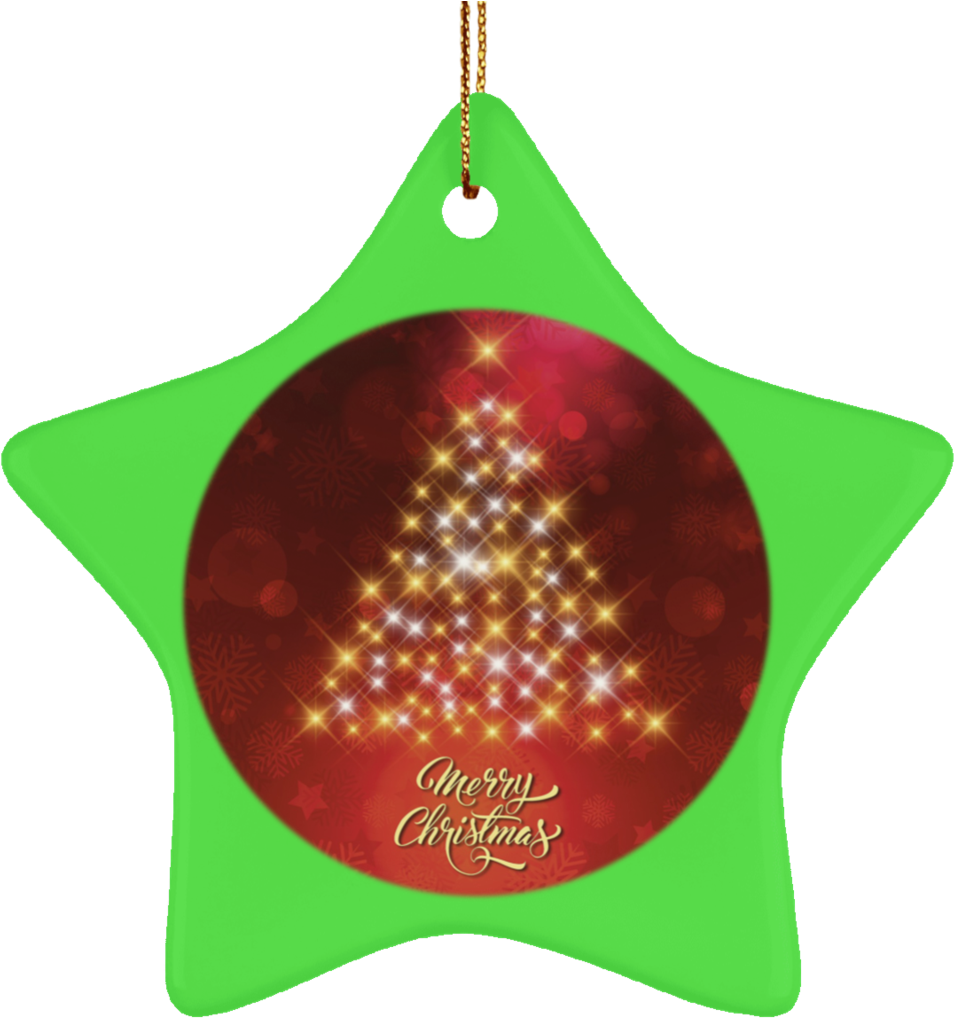 Ceramic Green Christmas Tree Ornaments - Merry Christmas I Love U (1024x1024), Png Download