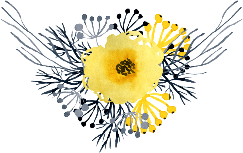 Free Png Download Watercolor Painting Png Images Background - Yellow Flower Watercolor Png (850x535), Png Download