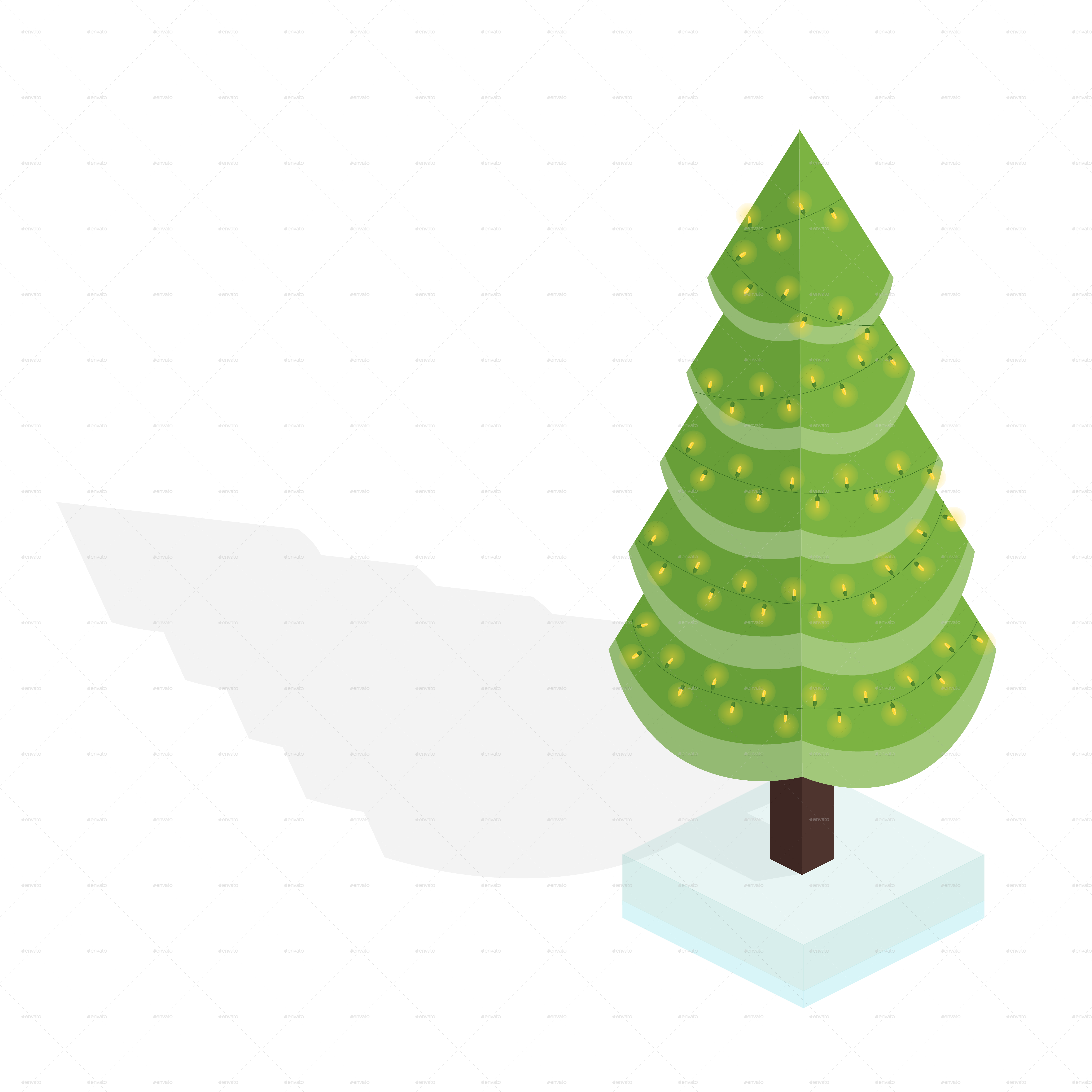 109 1 Christmas Tree-01 109 1 Christmas Tree - Christmas Tree Isometric Free (5000x5000), Png Download