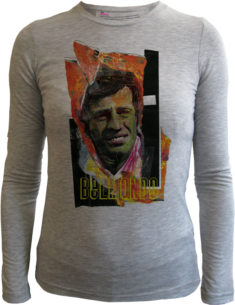 Belmondo Women Grey - Long-sleeved T-shirt (800x1101), Png Download
