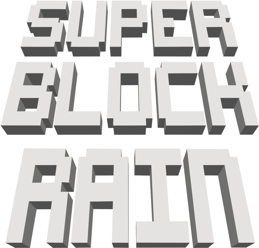 Super Block Rain - Monochrome (900x887), Png Download