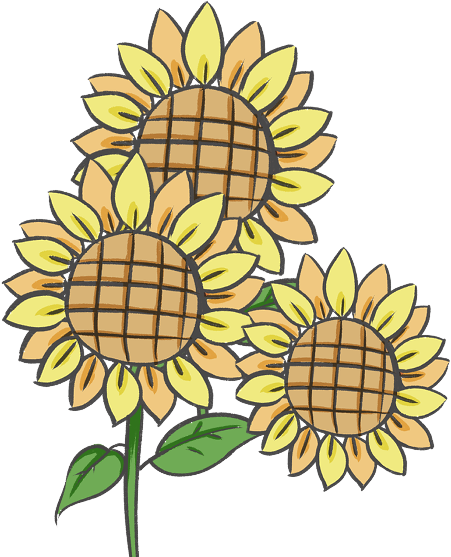Retro National Wind Sun Flower Plant Png And Psd - Sunflower (2000x2000), Png Download