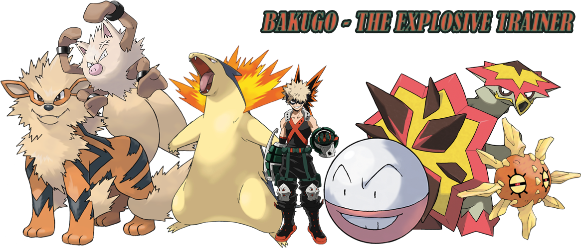 The Explosive Trainer - My Hero Academia As Pokemon (1194x506), Png Download