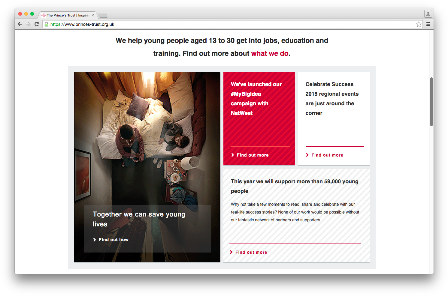 Princes Trust Site - Website (1507x998), Png Download