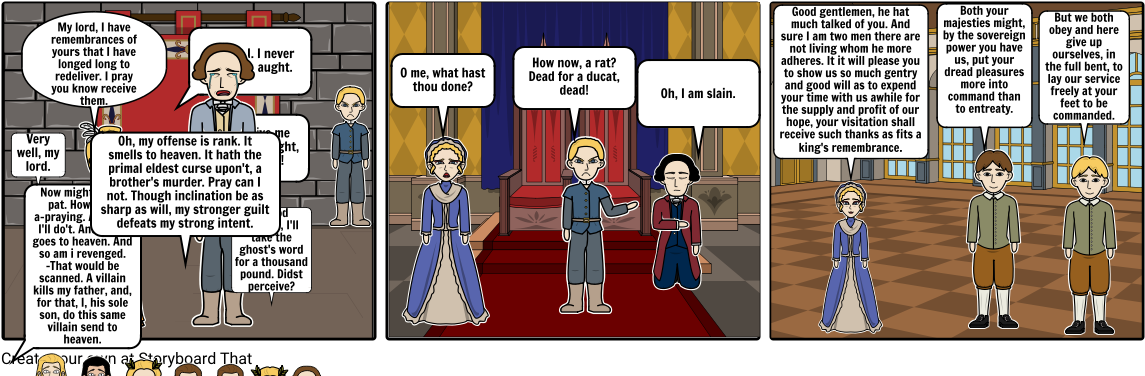 Stick Figure Hamlet - Cartoon (1164x385), Png Download