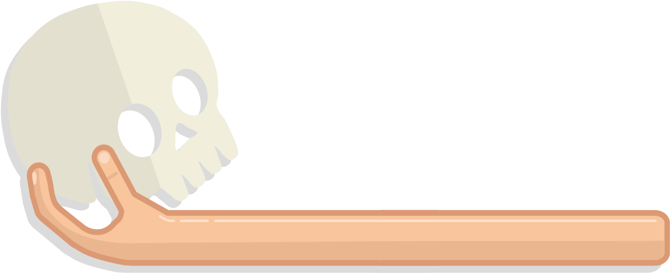Hand Holding Skull - Skull (1600x878), Png Download