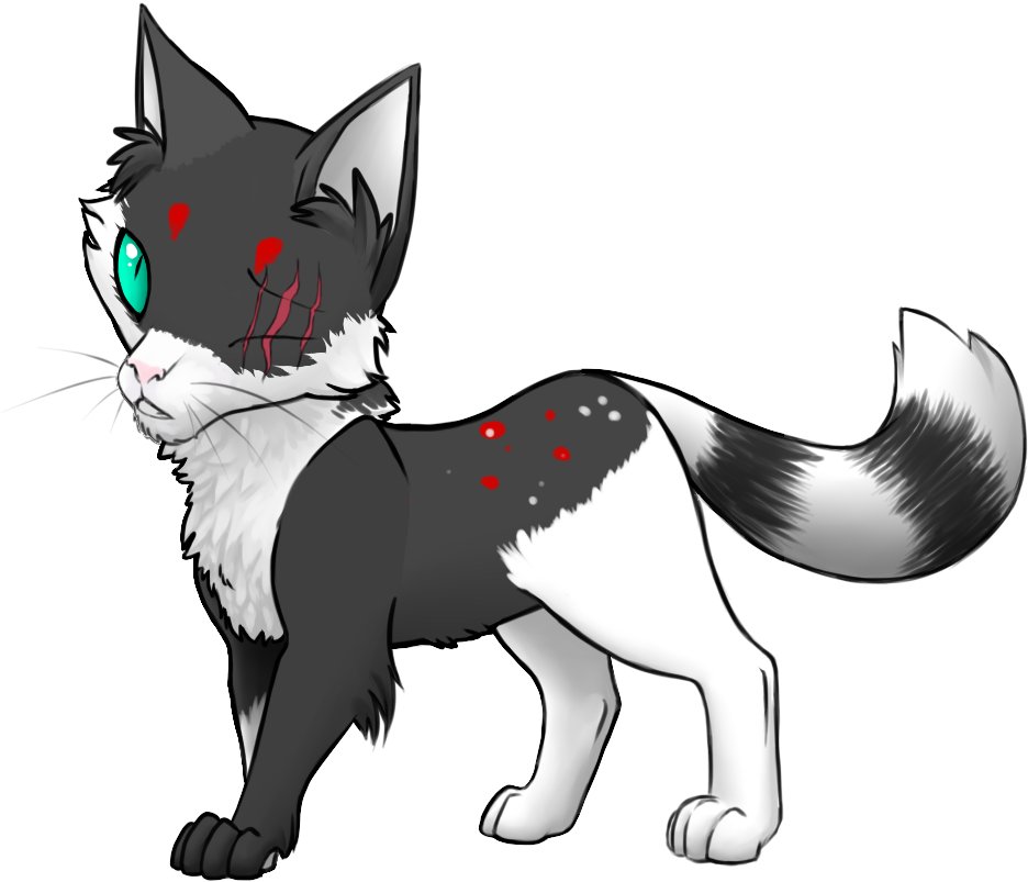 Rivertail Is A Greyscale And Redish She Cat With Teal - Cartoon (1024x1024), Png Download