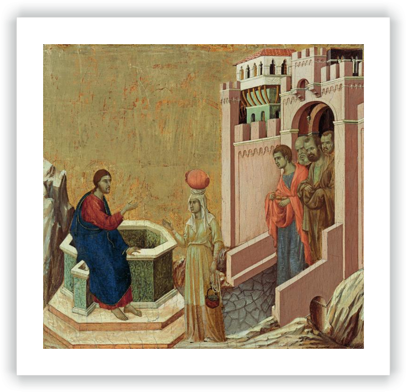 Cristo Y La Samaritana - Duccio Samaritan Woman (800x768), Png Download