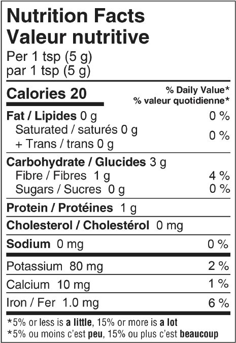 Cacao-01 - Nutrition Facts (900x900), Png Download