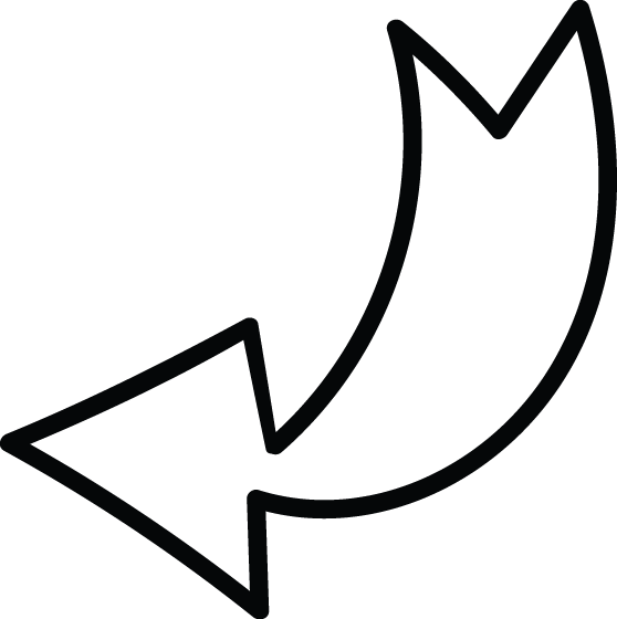 Left Down Arrow Wedge Tail Doodle - Line Art (558x560), Png Download