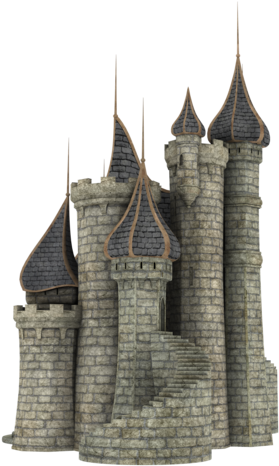 3d Fantasy Castle Stock Parts - Castle 3d Png (600x521), Png Download