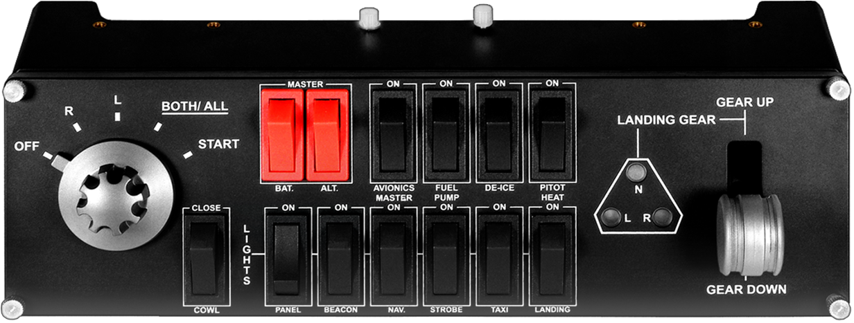 Flight Switch Panel - Logitech G Saitek Pro Flight Switch Panel (1410x519), Png Download
