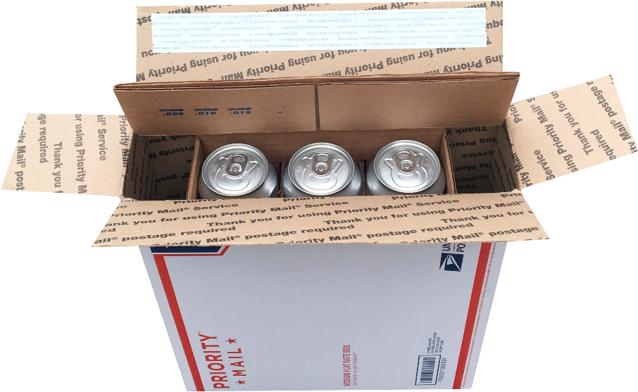 6 Pack Usps Flat Rate Can Shipper - Wood (914x574), Png Download