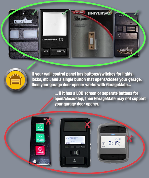 Photo Of Several 2 Button And 3 Button Wall Control - Garage Door Opener Button Wiring (600x720), Png Download