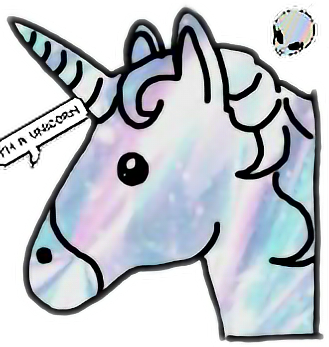 Unicorn Unicornremix Holographic Tumblr Love Png Png - Emoji Unicorn (660x696), Png Download