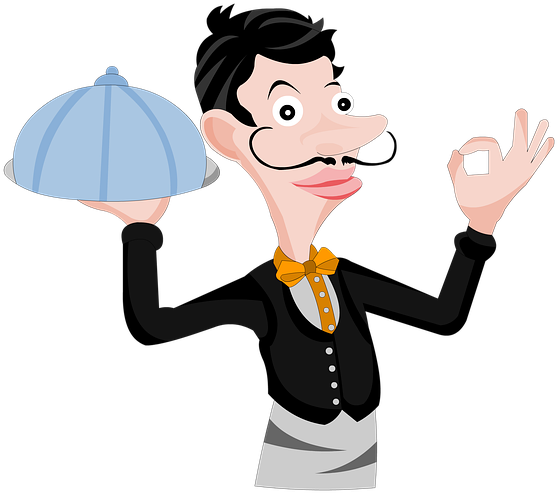 Butler, Noker, Vector Art, Vector Image, Vector Man - Cartoon (960x698), Png Download