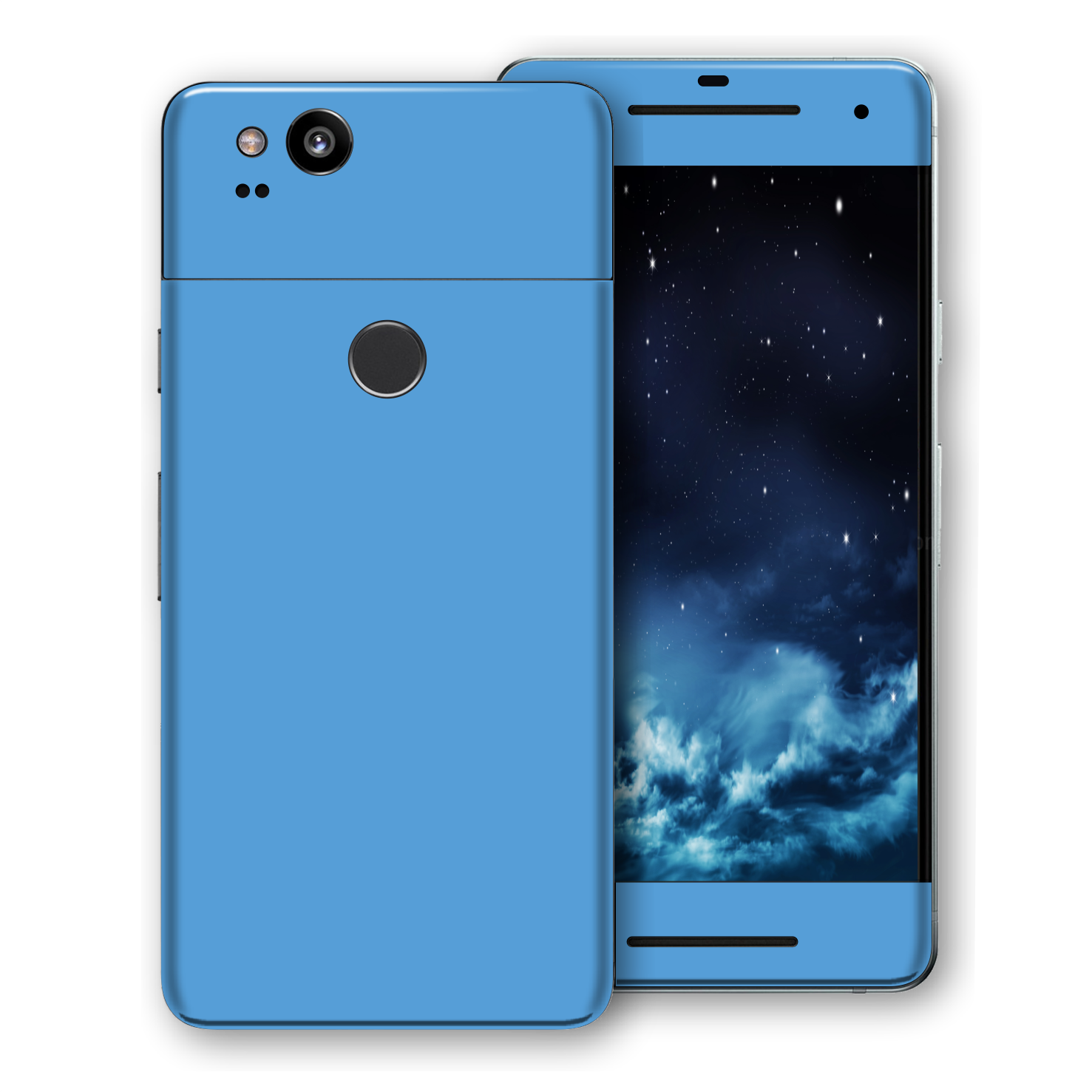 Google Pixel 2 Sky Blue Gloss Glossy Skin, Decal, Wrap, - Smartphone (1477x1477), Png Download