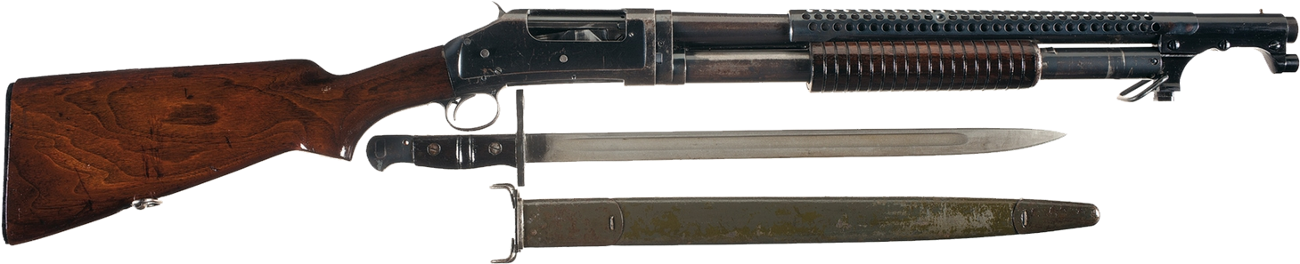 The 1911 Must Be A Military Spec Model, No Extended - Winchester 1897 Trench Gun (1500x342), Png Download