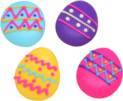 1/2" Royal Icing Easter Eggs - Circle (599x600), Png Download
