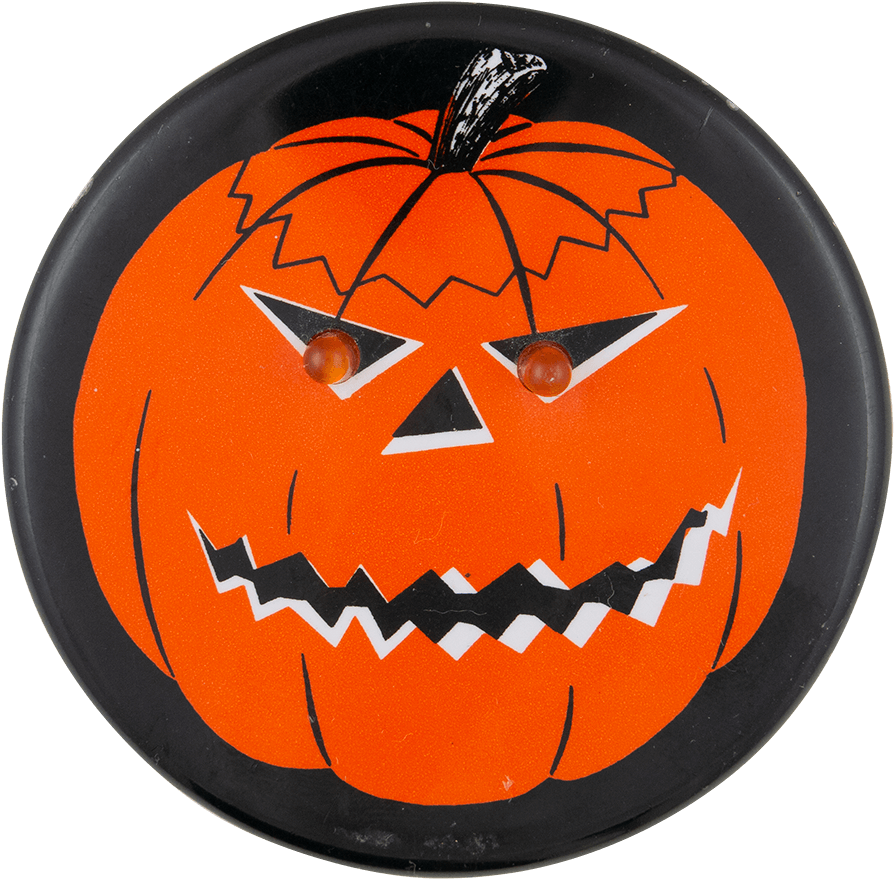 Jack O Lantern With Light Up Eyes Innovative Button - Jack-o'-lantern (1000x974), Png Download
