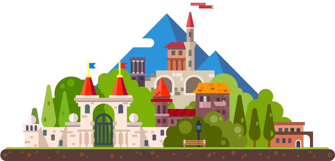 Kingdom - 2d Building Png (1117x569), Png Download