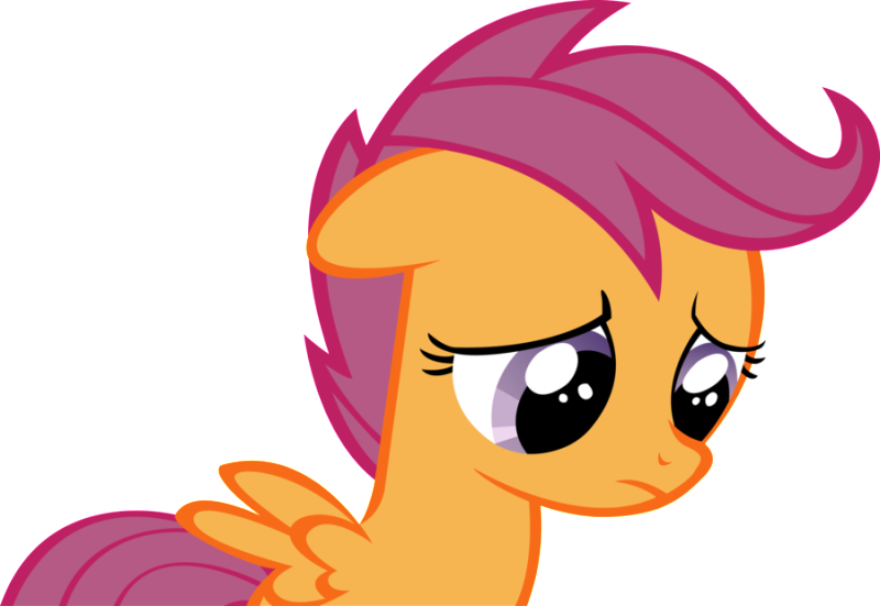 I Miss My Parents, It Feels Bad - My Little Pony Scootaloo Sad (800x551), Png Download