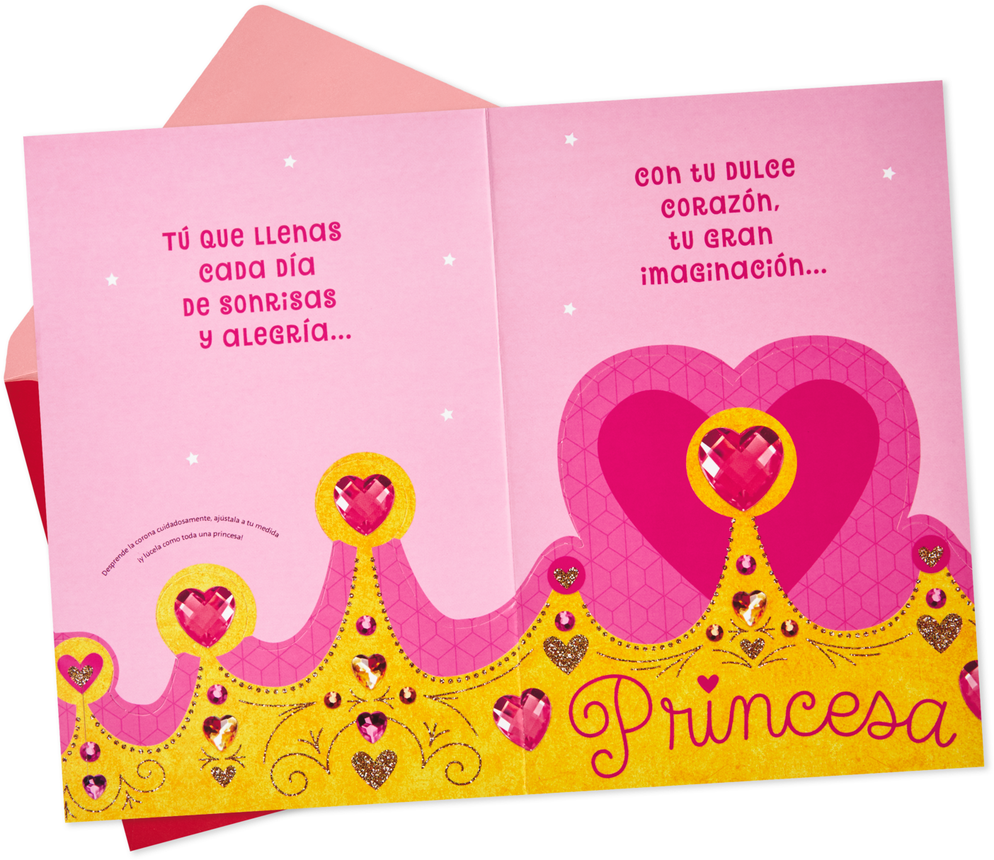 Princess Spanish-language Valentine's Day Card With (1470x1470), Png Download