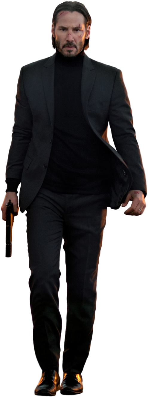 John Wick Transparent - Men Suit Style Navy Blue (589x1356), Png Download