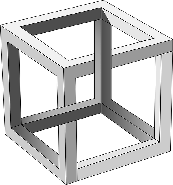 Neuroscience And Optical Illusions - Mc Escher Impossible Cube (600x640), Png Download