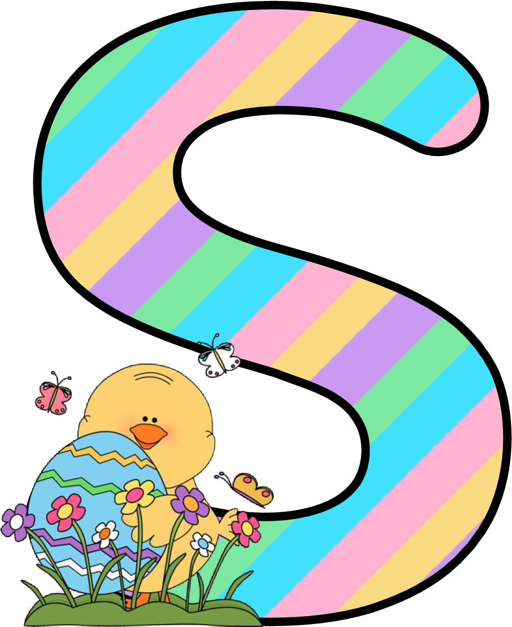 Ch B *✿* Alfabeto Easter De Kid Sparkz - Alfabeto Easter De Kidsparkz Holiday Fonts (1073x1320), Png Download
