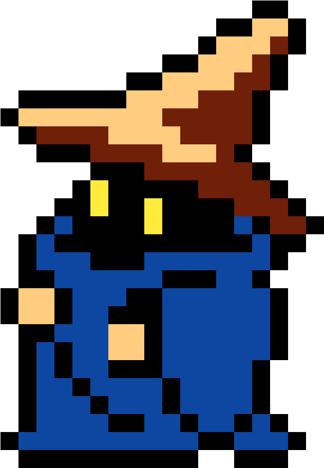 Black Mage - 8 Bit Final Fantasy Black Mage (1200x1200), Png Download