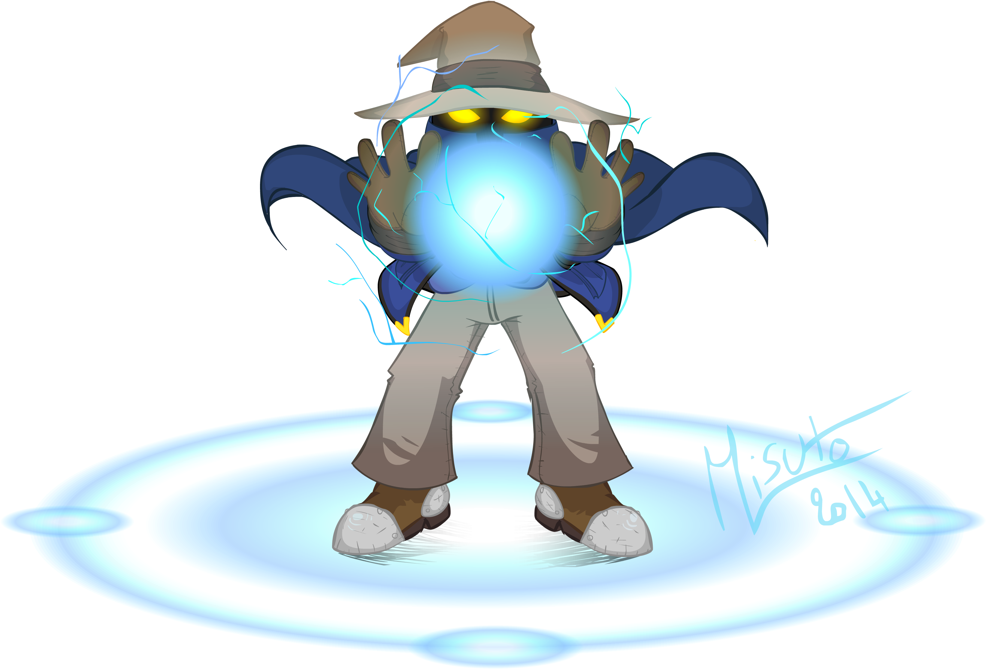 Here's Misuto, The Black Mage I Play In Rp - Cartoon (3520x2620), Png Download