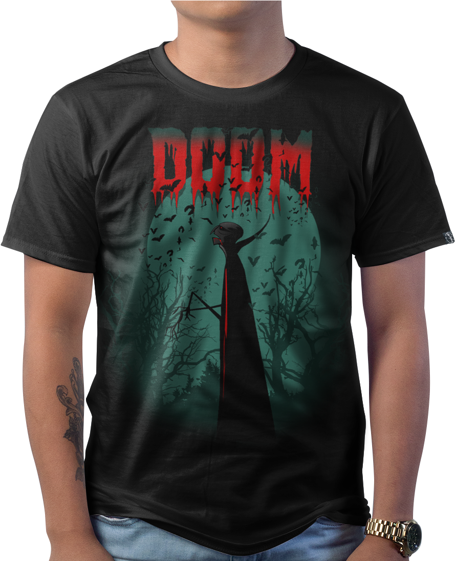 Doom Vampire - Blue T Shirt American Apparel (936x1095), Png Download
