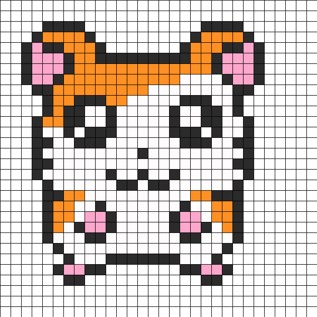 Hamtaro Perler Bead Pattern / Bead Sprite - Pixel Art Hamtaro (630x630), Png Download
