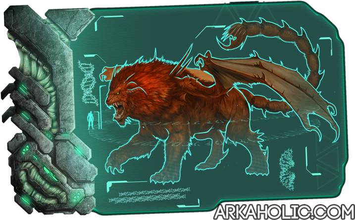 Manticore Dossier - Ark The Island Bosses (744x481), Png Download