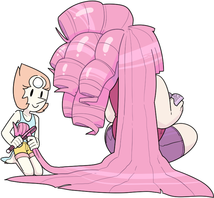 Who Has The Longest Hair - Rose Quartz Steven Universe Hair (800x700), Png Download