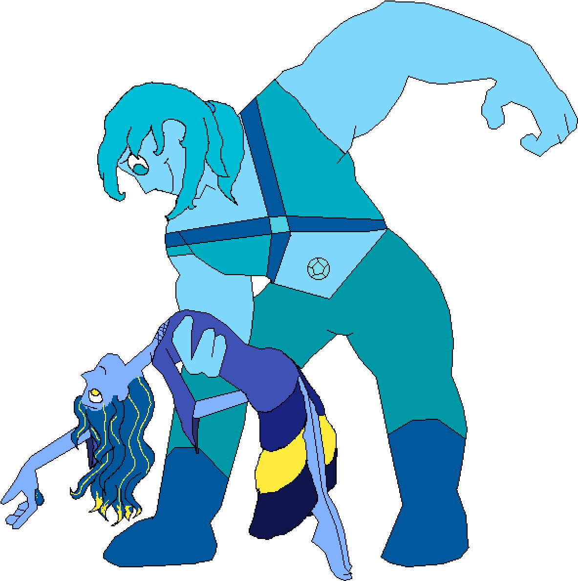 Lapis And Aqua Aura - Cartoon (1192x1204), Png Download