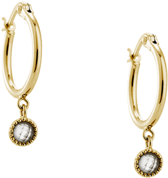 Rose Quartz Drop Hoops Image - Earrings (939x1024), Png Download