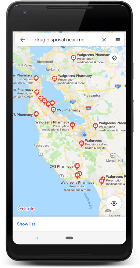 Google Teams Up With Dea, Cvs, Walgreens On Opioid - Map (480x893), Png Download
