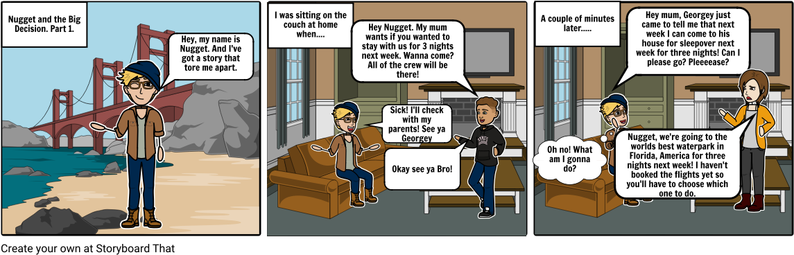 Nugget And The Big Decision - Comics (1164x385), Png Download