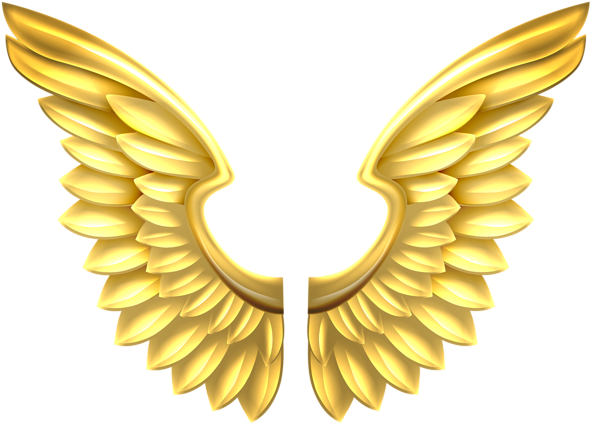 Gold Wings Transparent Png Clip Art Image - Golden Angel Wings Png (600x426), Png Download