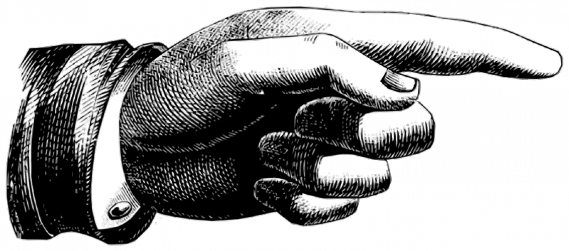 The Victorian Finger - Pointing Finger Transparent (1133x500), Png Download