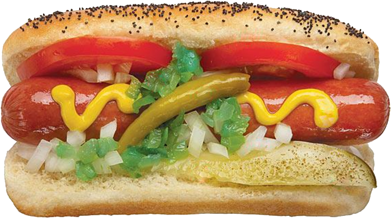 Hot Dog Png Image - Chicago Hot Dog Png (1364x819), Png Download