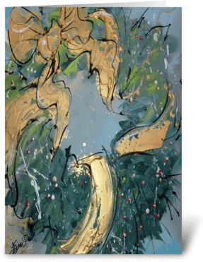 Christmas Wreath Greeting Card - Spruce (350x396), Png Download