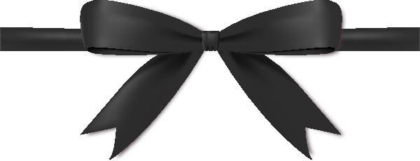 Ribbon Transparent Images Pluspng - Black Ribbon Bow Png (600x230), Png Download