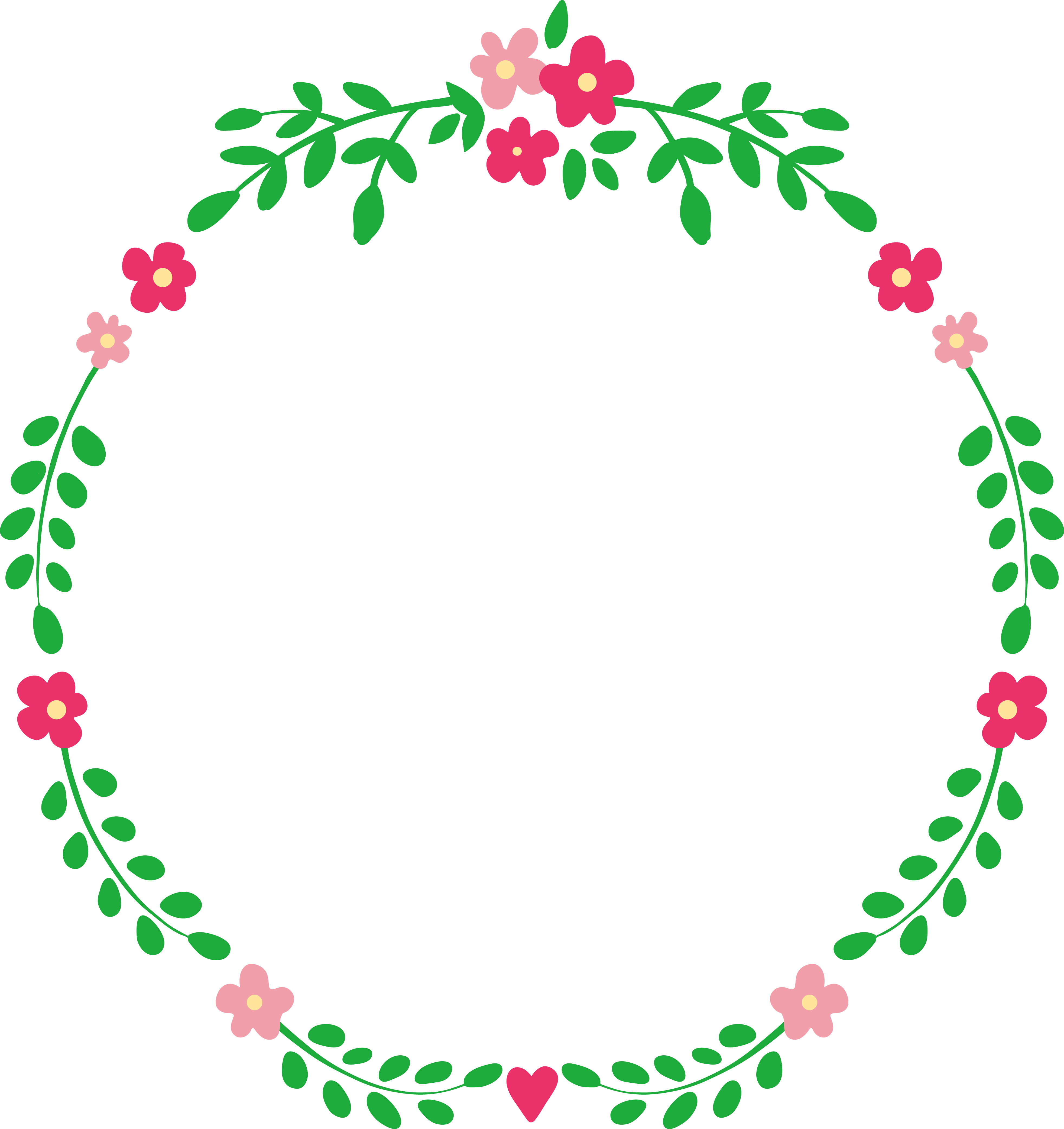 Texture, Printables, Frames, Ornaments, Backgrounds - Corona De Flores Animada Png (3928x4167), Png Download