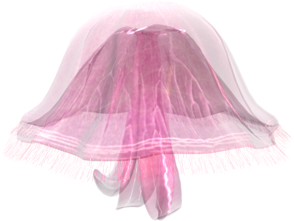 Pink Jellyfish Png Image - Yellow Jellyfish Png (596x464), Png Download