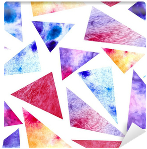 Watercolor Triangles Seamless Pattern - Watercolor Painting (400x400), Png Download