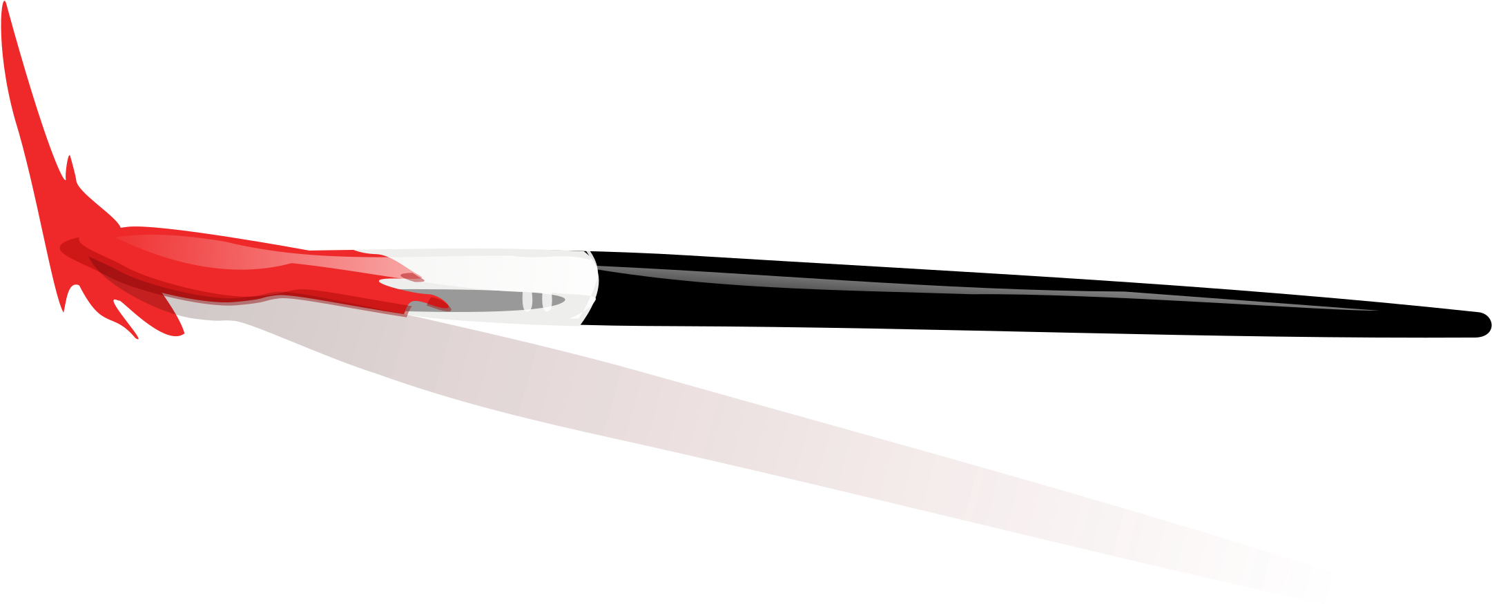 Onlinelabels Clip Art - Paintbrush With Red Paint (1000x416), Png Download