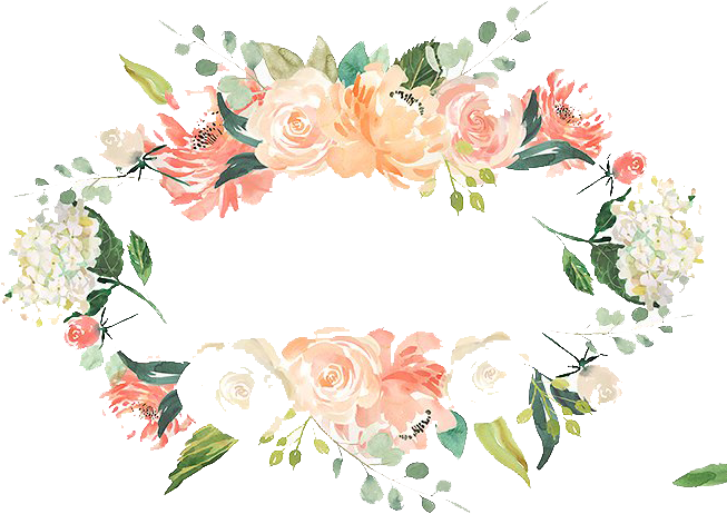 Watercolor Branch Png Jpg Free - Peaches And Cream Flower Graphic Set (691x509), Png Download